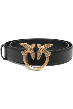 Pinko Love Berry logo-plaque leather belt