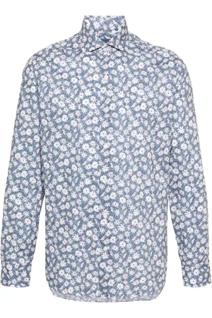 BARBA Floral-print cotton shirt