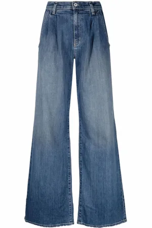 NILI LOTAN Wide-leg bleach-effect denim jeans