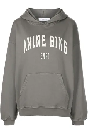 ANINE BING Harvey combed-cotton hoodie