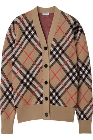 Burberry Check wool-blend cardigan