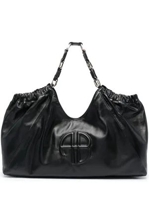 ANINE BING Logo-embossed leather tote bag