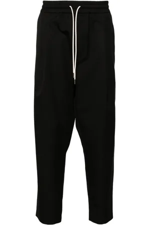 Drôle de Monsieur Drawstring twill cropped trousers