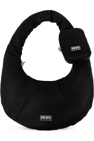 Kenzo Logo-appliqué ribbed-detail shoulder bag