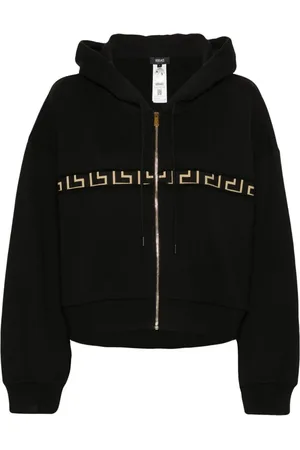 VERSACE Greca-detailing zip-up hoodie