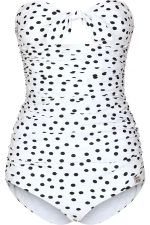 Dolce & Gabbana Polka dot-print strapless swimsuit