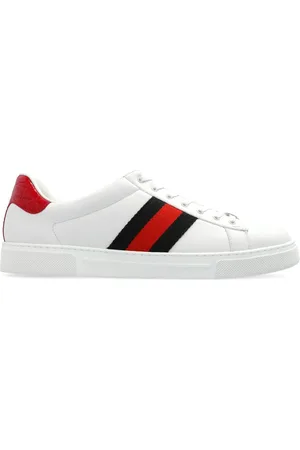 Gucci Ace web-trim leather sneakers