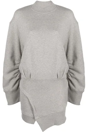 The Attico Gathered-sleeve sweatshirt minidress