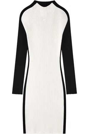 Courrèges Contrast-frame ribbed-knit mini dress