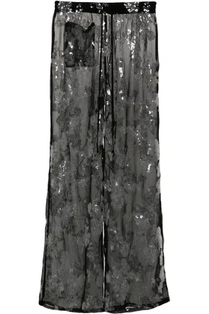 SIEDRES Nedi sequinned wide-leg trousers