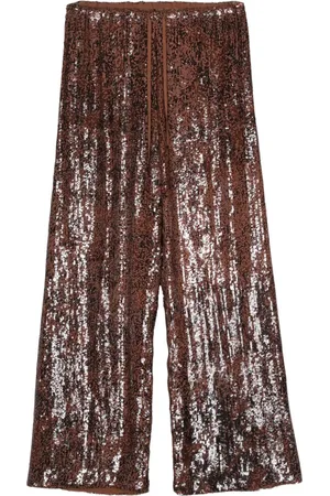 DRIES VAN NOTEN Embellished wide-leg trousers