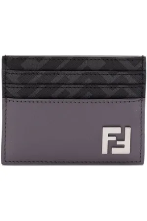 Fendi FF logo-plaque leather cardholder