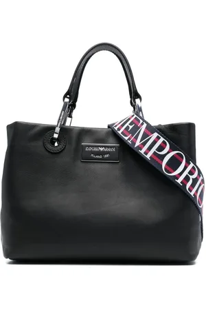 Emporio Armani Logo-plaque leather tote bag