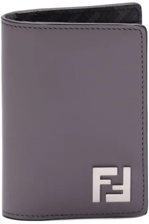 Fendi FF logo-plaque leather wallet