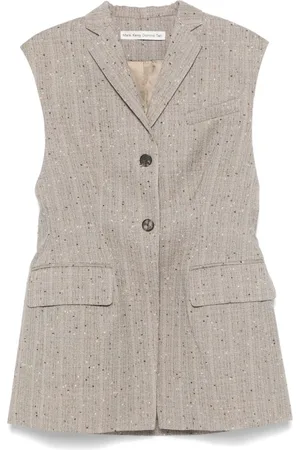 Mark Kenly Domino Tan Notched-lapels vest