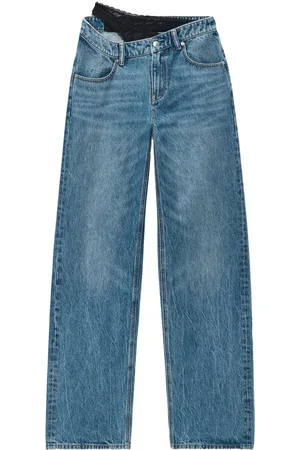Alexander Wang Asymmetrical waistband lace jeans