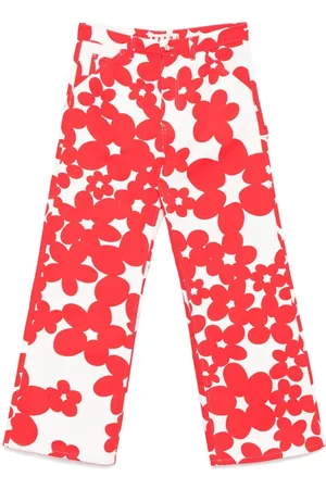 Marni Floral-print gabardine trousers