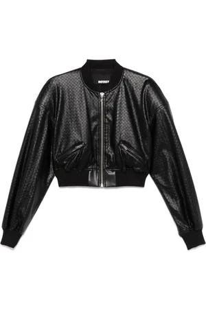 ROTATE Braided cropped bomber jacket