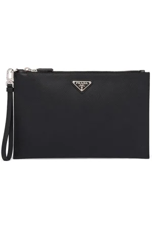 Prada Logo plaque clutch