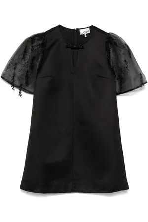 Ganni Fringed organza mini dress