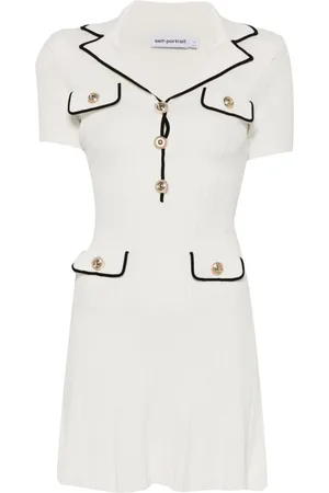 Self-Portrait Ribbed-knit mini dress