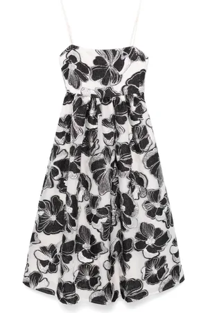 STINE GOYA Anemone-jacquard voluminous midi dress