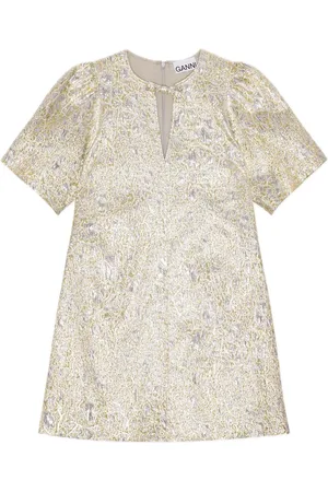 Ganni Patterned-jacquard mini dress