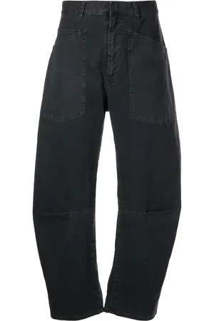 NILI LOTAN Curved-leg denim jeans