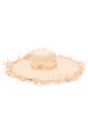 Ruslan Baginskiy Fringed wide-brim straw hat