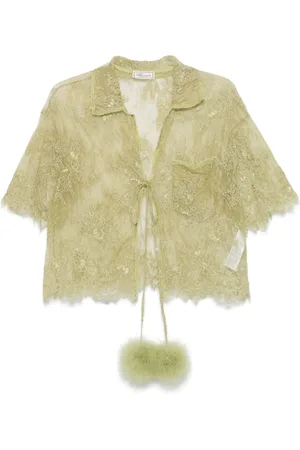 BLUMARINE Floral-lace shirt