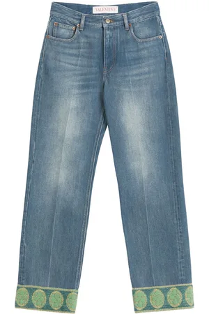 VALENTINO GARAVANI Jacquard-trim jeans