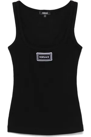 VERSACE Logo-patch tank top