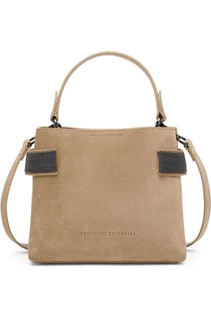 Brunello Cucinelli Sequin-embellished leather tote bag