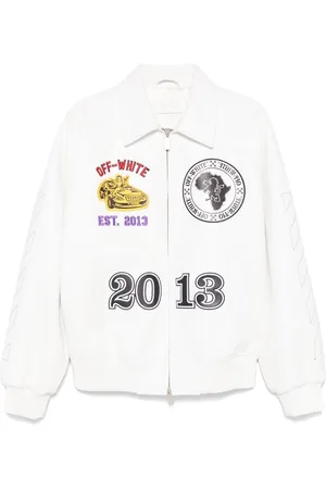OFF-WHITE Rhino leather varsity jacket