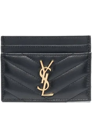 Saint Laurent Chevron-quilted leather cardholder