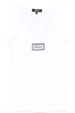 VERSACE Logo-patch tank top