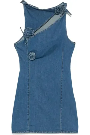 COPERNI Asymmetric flower-detail mini dress