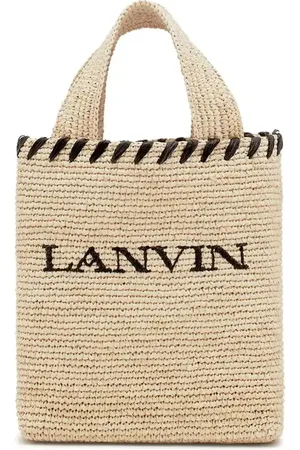 Lanvin Logo-motif raffia tote bag