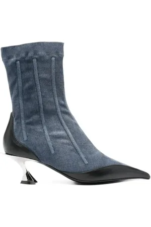 MUGLER 55mm boned denim boots