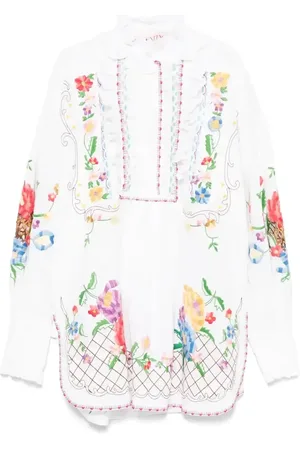 VALENTINO GARAVANI Floral-embroidered mini dress