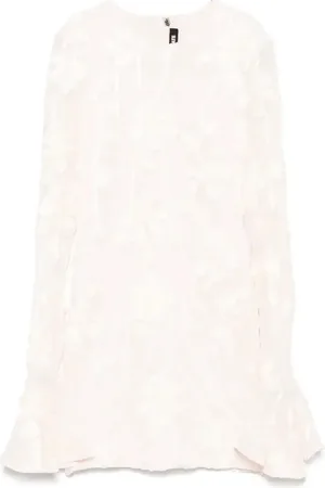 ROTATE Floral-mesh mini dress