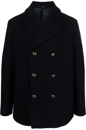 Circolo Notched-lapels virgin wool double-breasted coat