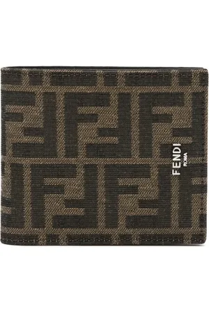 Fendi FF-jacquard leather wallet