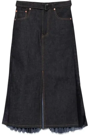 SACAI Pleat-detailed midi skirt