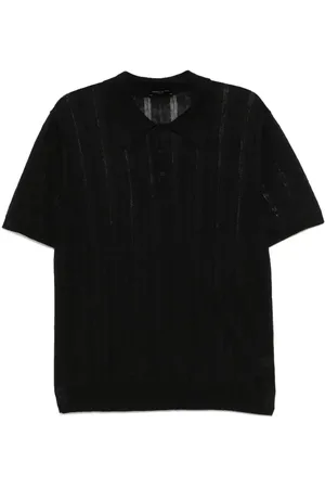 Roberto Collina Openwork-knit polo shirt