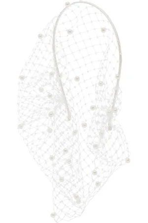 Jennifer Behr Violette pearl-embellished veil headband
