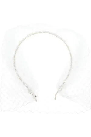 Jennifer Behr Veil-detail fishnet headband