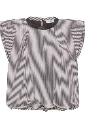Brunello Cucinelli Striped puffball top
