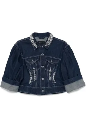 Simone Rocha Crystal-embellished denim jacket
