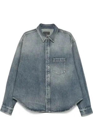Balenciaga Logo-embroidered denim jacket